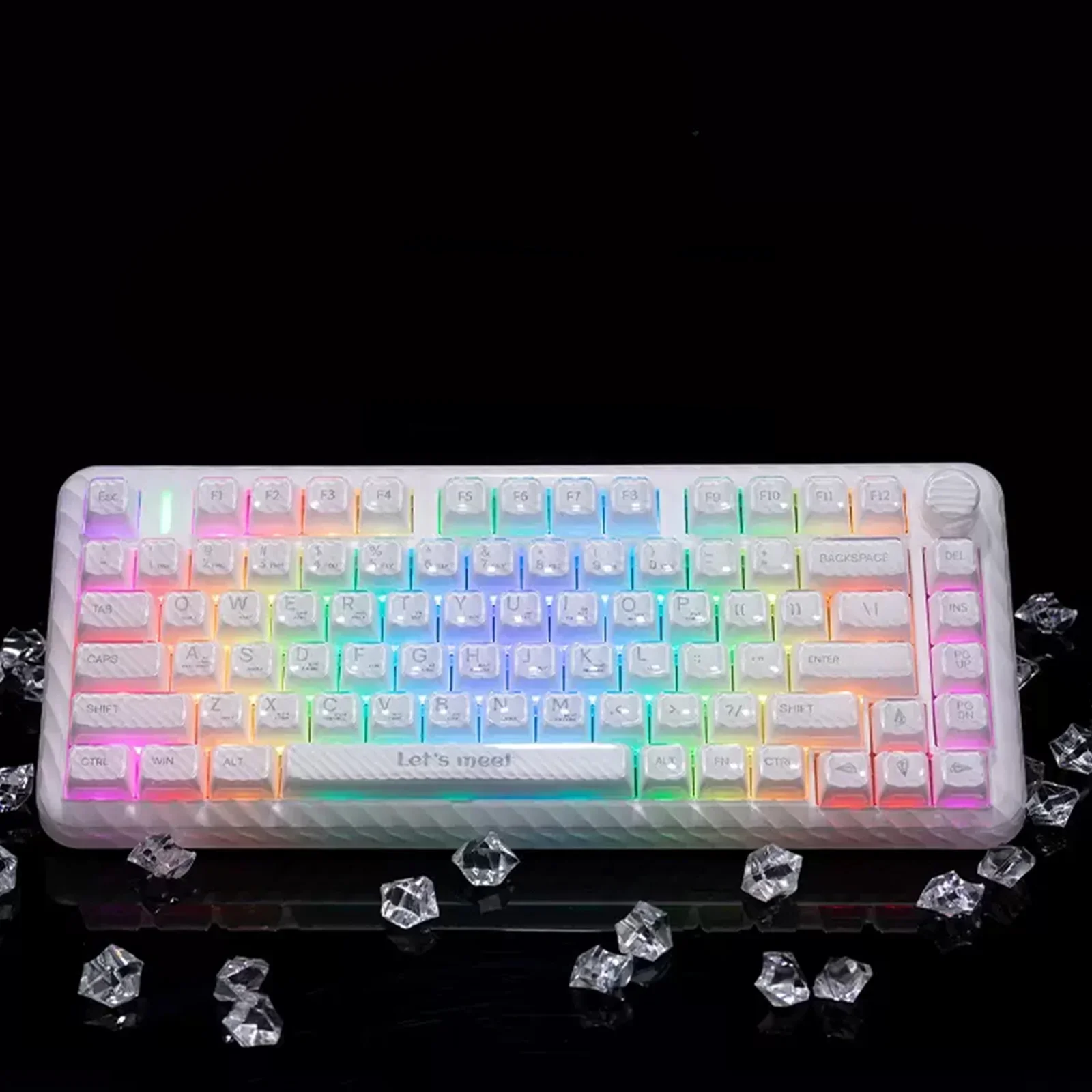 RX S75  Crystal White Tri-mode mechanical keyboard - Image 3