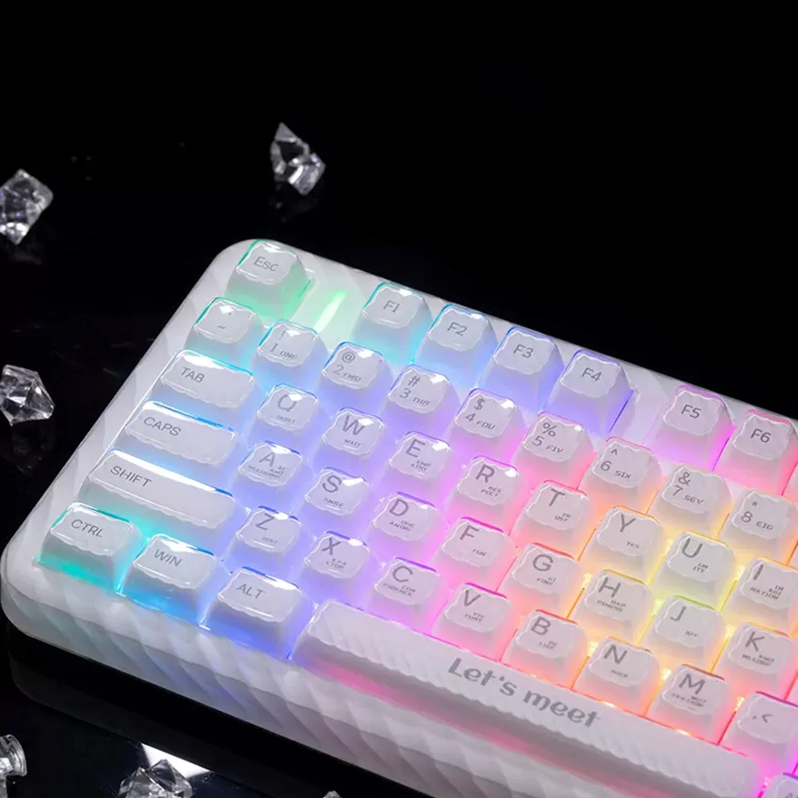 RX S75  Crystal White Tri-mode mechanical keyboard - Image 4