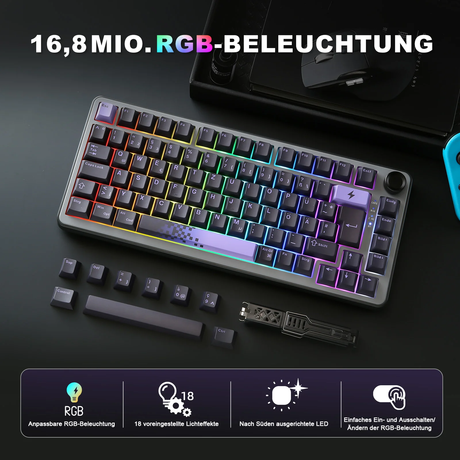 YUNZII B75 Pro Wireless Mechanical Keyboard - ISO Layout - Image 8