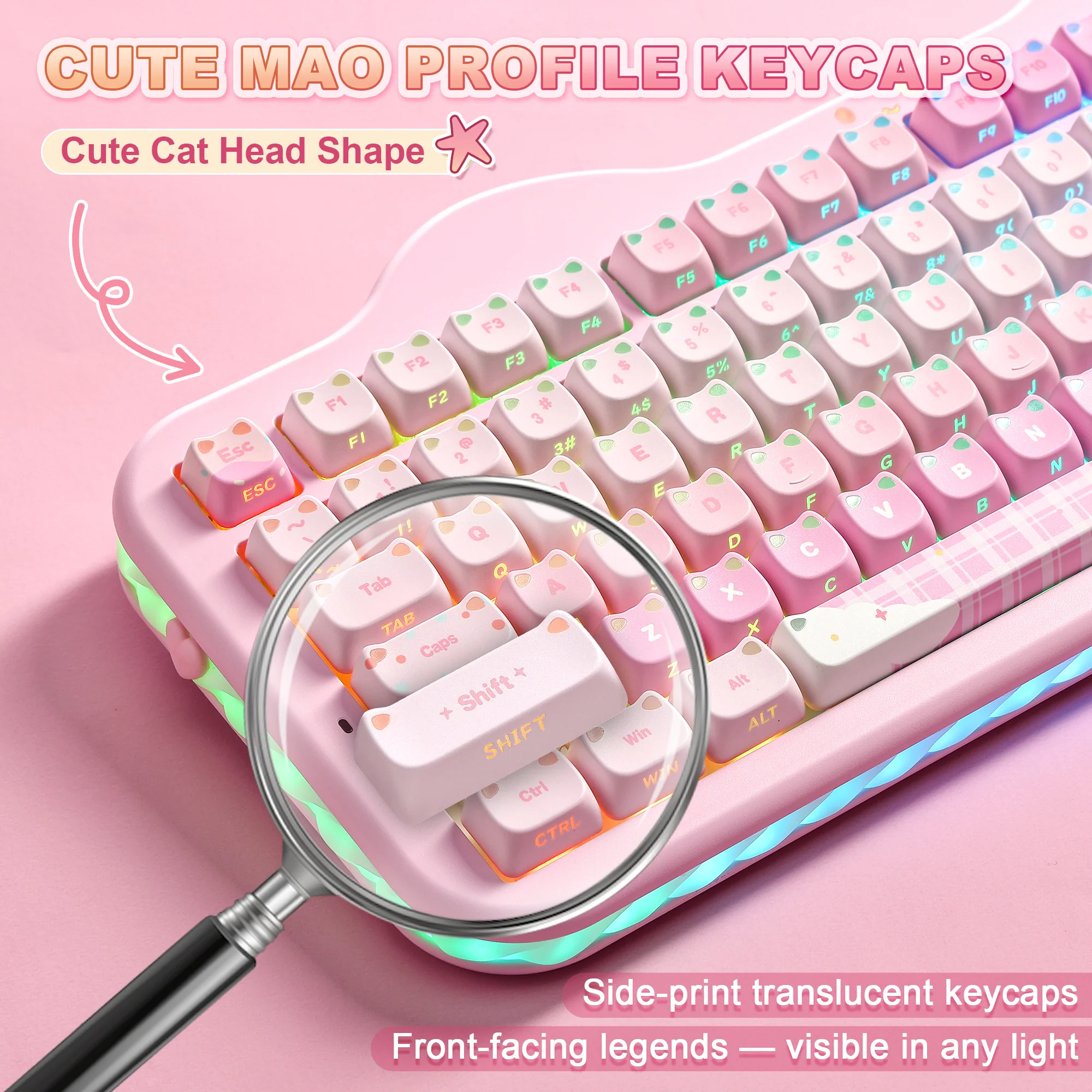 PRE-ORDER YUNZII C98 MAO Cake Kitten Wireless Mechanical Keyboard - Image 6