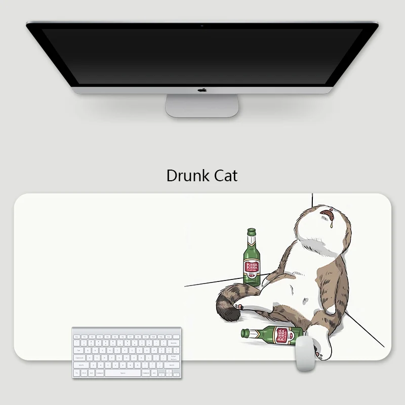 YUNZII Keynovo Mouse Mat Desk Pad - Black Cat - Image 23