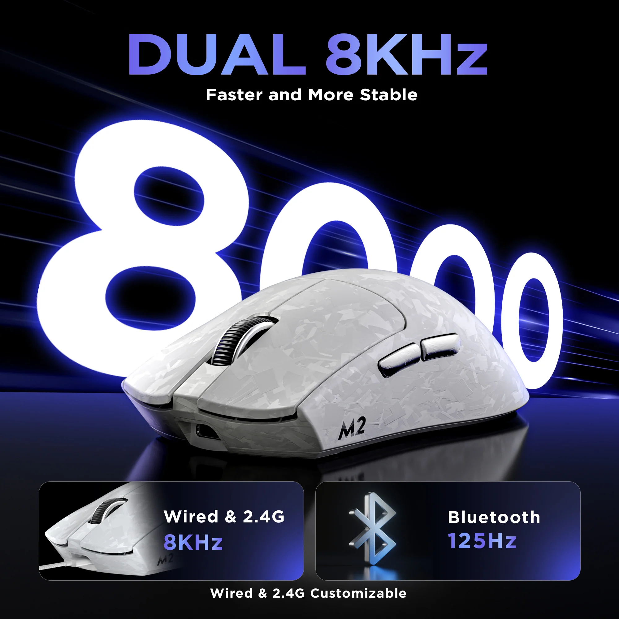YUNZII M2 Dual 8K Custom Wireless Gaming Mouse - Image 8
