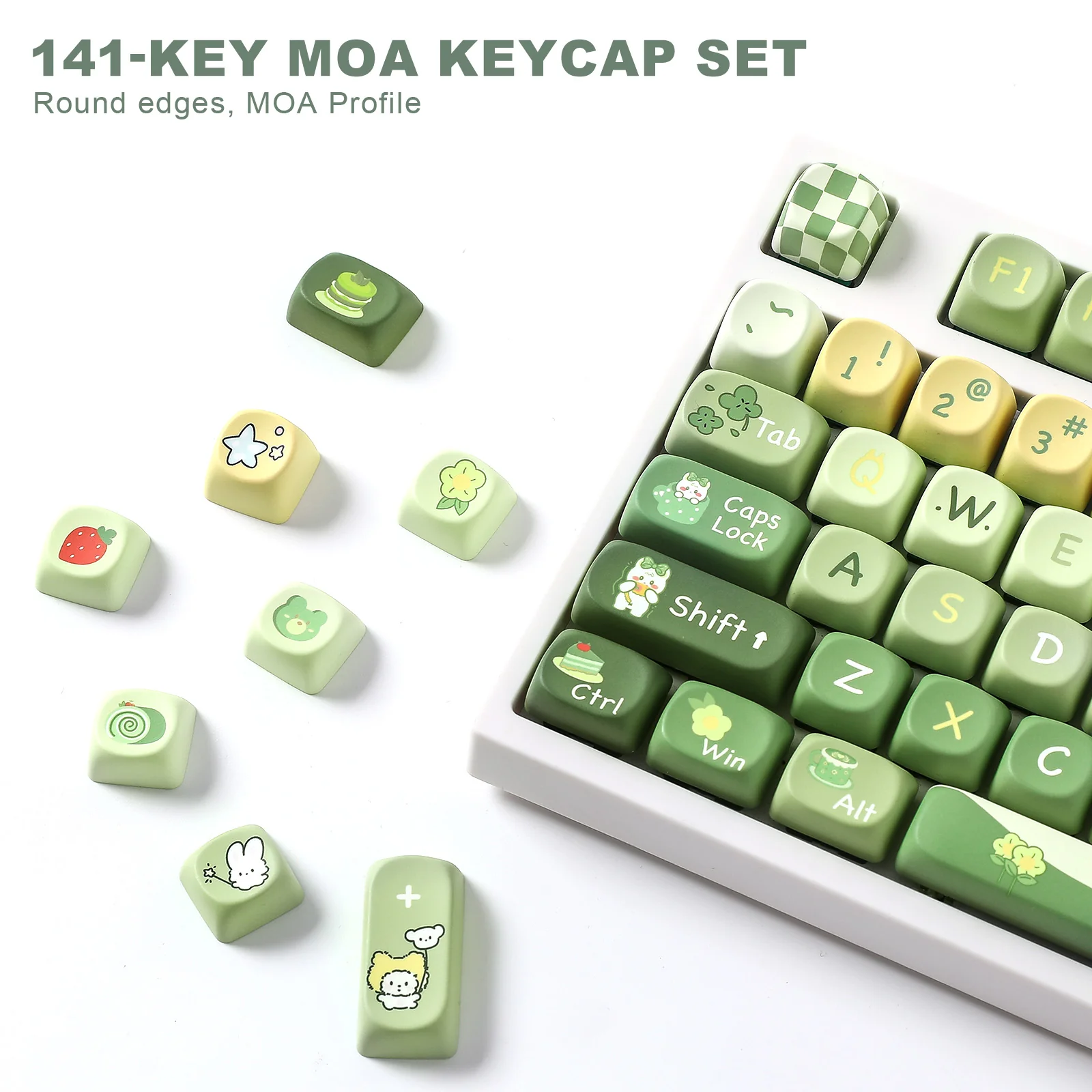 YUNZII Matcha Bunny SOA Profile Keycap Set - Image 4
