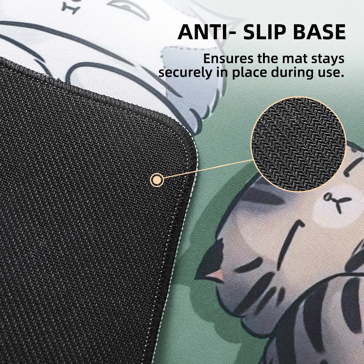 YUNZII Sleeping Cat Mouse Pad Desk Mat - Image 4